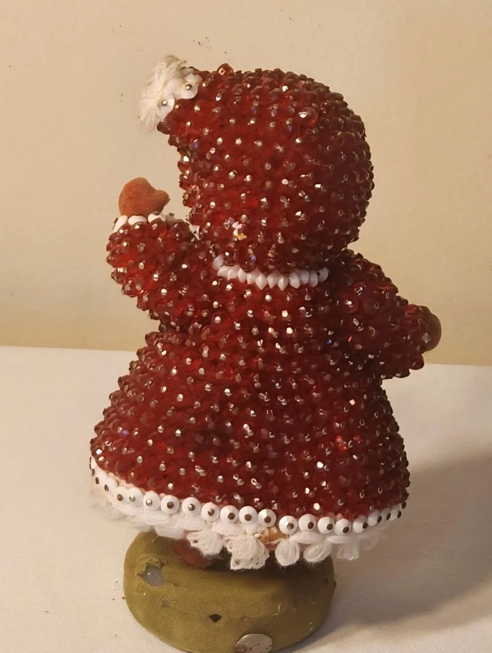 Vintage Flocked Push Pin Mrs Claus Christmas Decoration